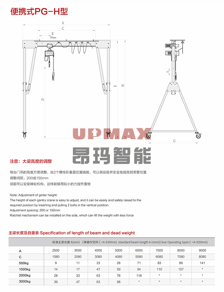 便捷式PG-H型鋁合金龍門架